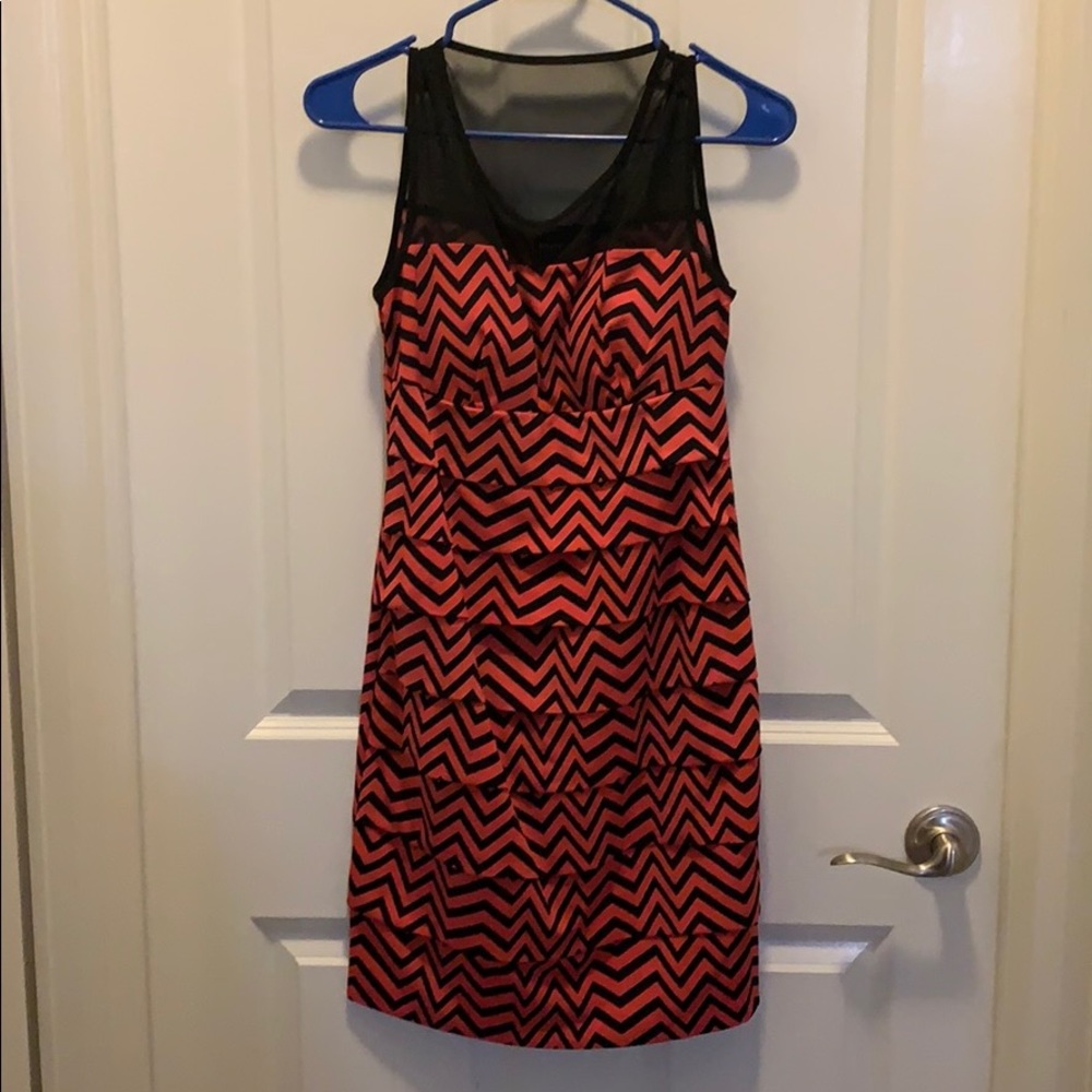 Pink zigzag pattern dress